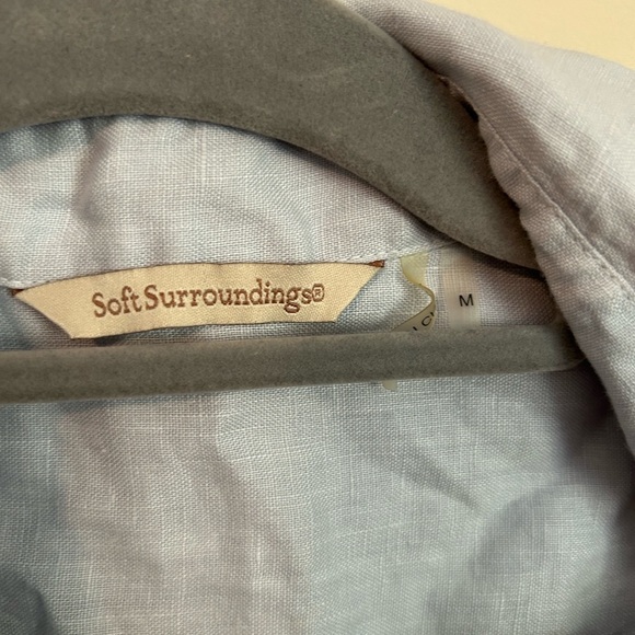 Soft Surroundings Blue Ombre Linen Button Front Tunic Size Medium - Picture 3 of 5